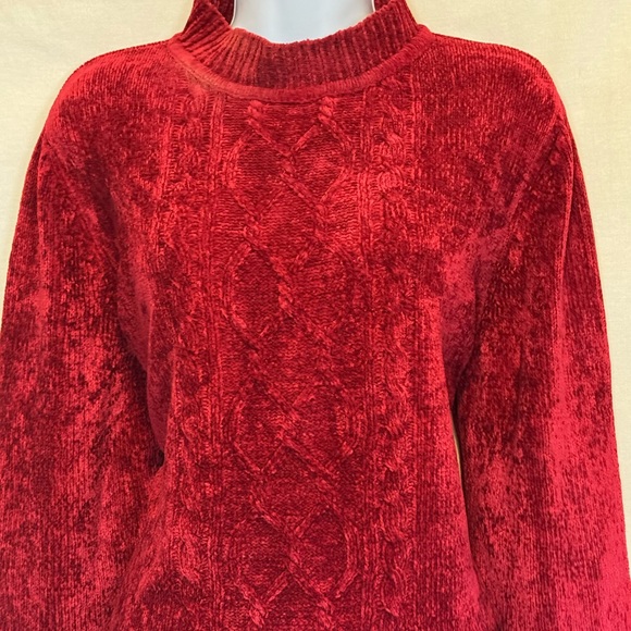 B-26 Alfred Dunner Red Long Sleeve Mock Turtle neck Sweater Size S - Picture 4 of 15